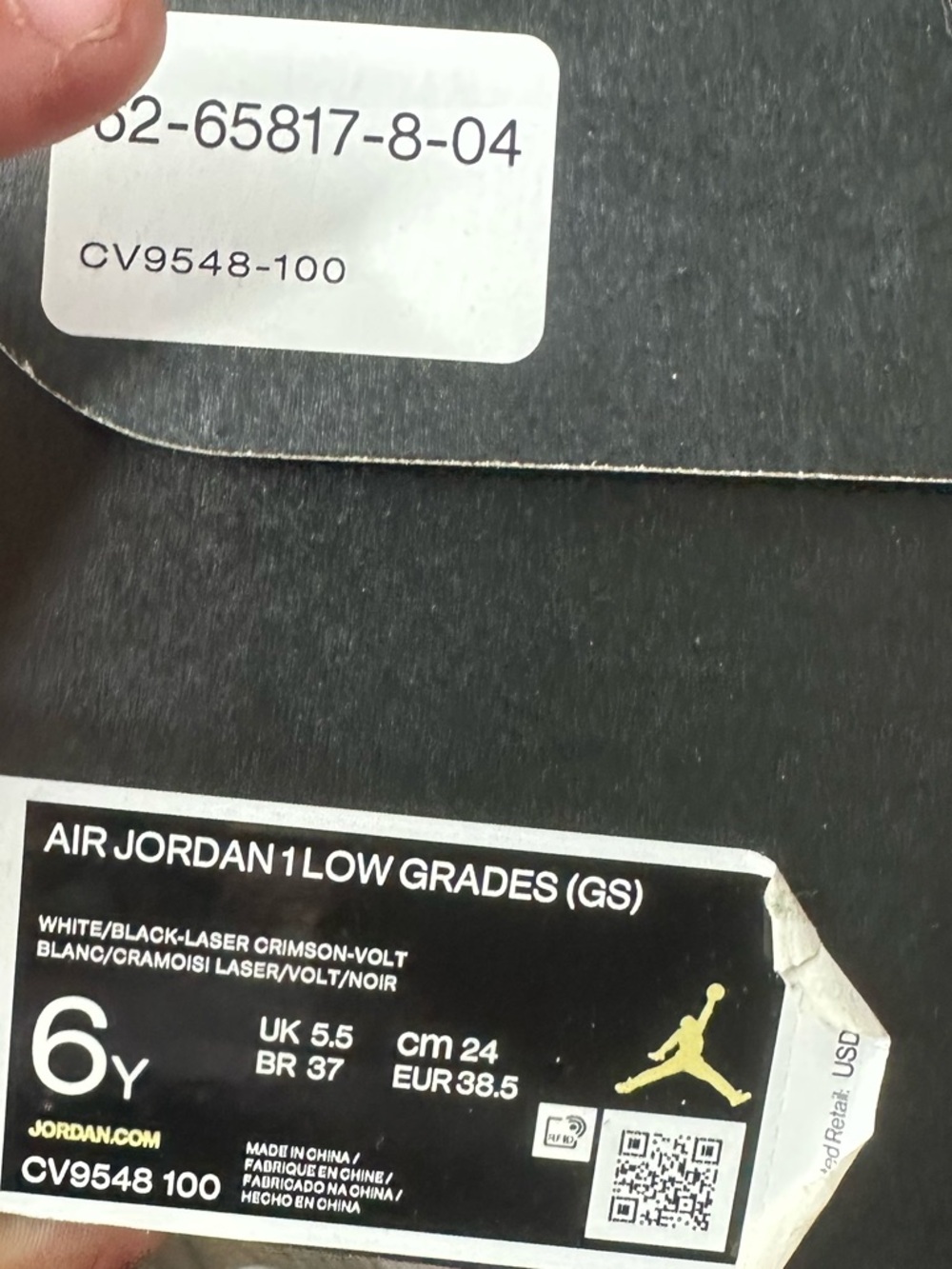 Air Jordan 1 Low Multi-Color Midsoles Size 6y White Pink Orange Blue CV9548-100 - Picture 10 of 10